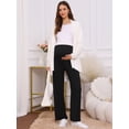 thumbnail image 4 of DARING DIVA Women's Maternity Palazzo Pants Over the Belly Wide Leg Trousers S Black, 4 of 8