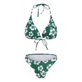 thumbnail image 6 of Wamejoo Women Two Piece Swimsuit Bathing Suits Floral Tropical High Waisted Beachwear Board Shorts Halter Tops (Green, S), 6 of 9