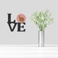 thumbnail image 2 of Alpaca Suri Pink Check Metal Wall Artwork LOVE, 2 of 2
