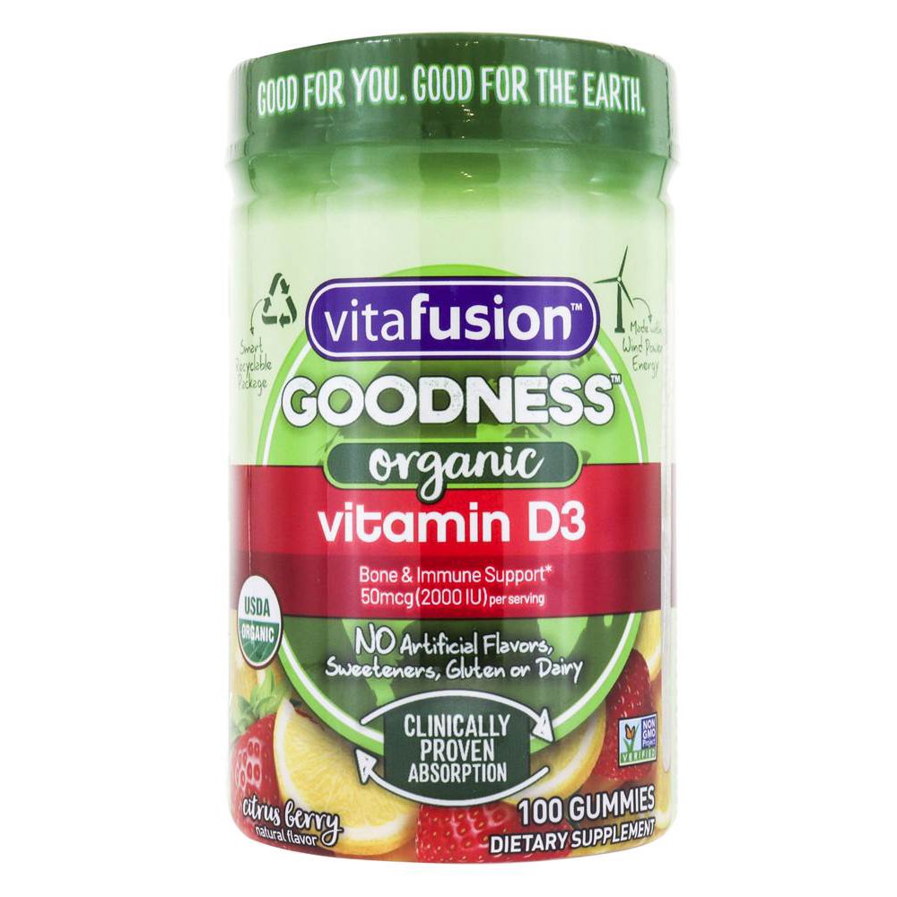 Vitafusion Goodness Organic Vitamin D3 Gummy Vitamins Citrus & Berry