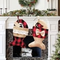 thumbnail image 4 of TETOU Pet Dog Christmas Stockings Burlap Plaid Large Dog Bone Fish Shape Red Classic Hanging Stocking Christmas Decor, 4 of 5