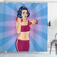 thumbnail image 1 of Ambesonne Fitness Shower Curtain, Pop Art Woman Vitality, 69"Wx75"L, Multicolor, 1 of 3