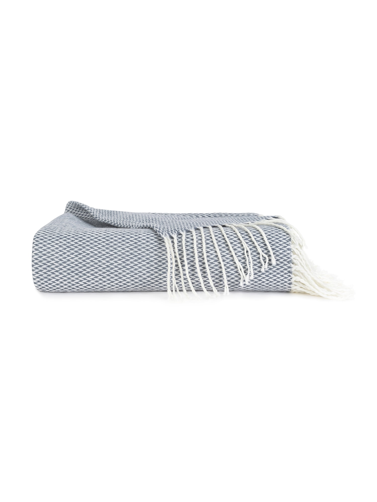 Comfort Canopy - Ultra Soft Duskblue Herringbone Throw Blanket with Fringed Edges - Made from 100% Acrylic for Ultimate Softness