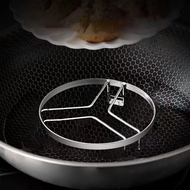 Fiudx Rejilla de Acero Inoxidable para Ollas, Tapete Aislante Grueso Resistente Al Calor, Soporte Versátil para Vapor, Organizador de Utensilios de Cocina, Solución para Ahorrar Espacio, Decoración M