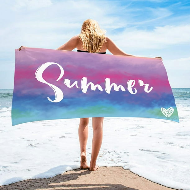 Xihbxyly Toalla de Playa de Microfibra, Superligera y Resistente a La Arena, de Secado Rápido, Ideal para Viajes y Acampadas, Multiusos, para Playa, Piscina y Spa, Tamaño 30 X 60 Pulgadas.