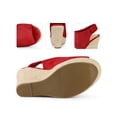 thumbnail image 2 of BLISSFUL STEP Sandales Espadrilles à Talons Hauts à Bout Ouvert pour Femmes Rouge 9, 2 of 6