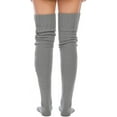 thumbnail image 3 of QIANJIA Women's Cable Knitted Thigh High Boot Socks Extra Long Winter Stockings Over Knee Leg Warmers, 3 of 5