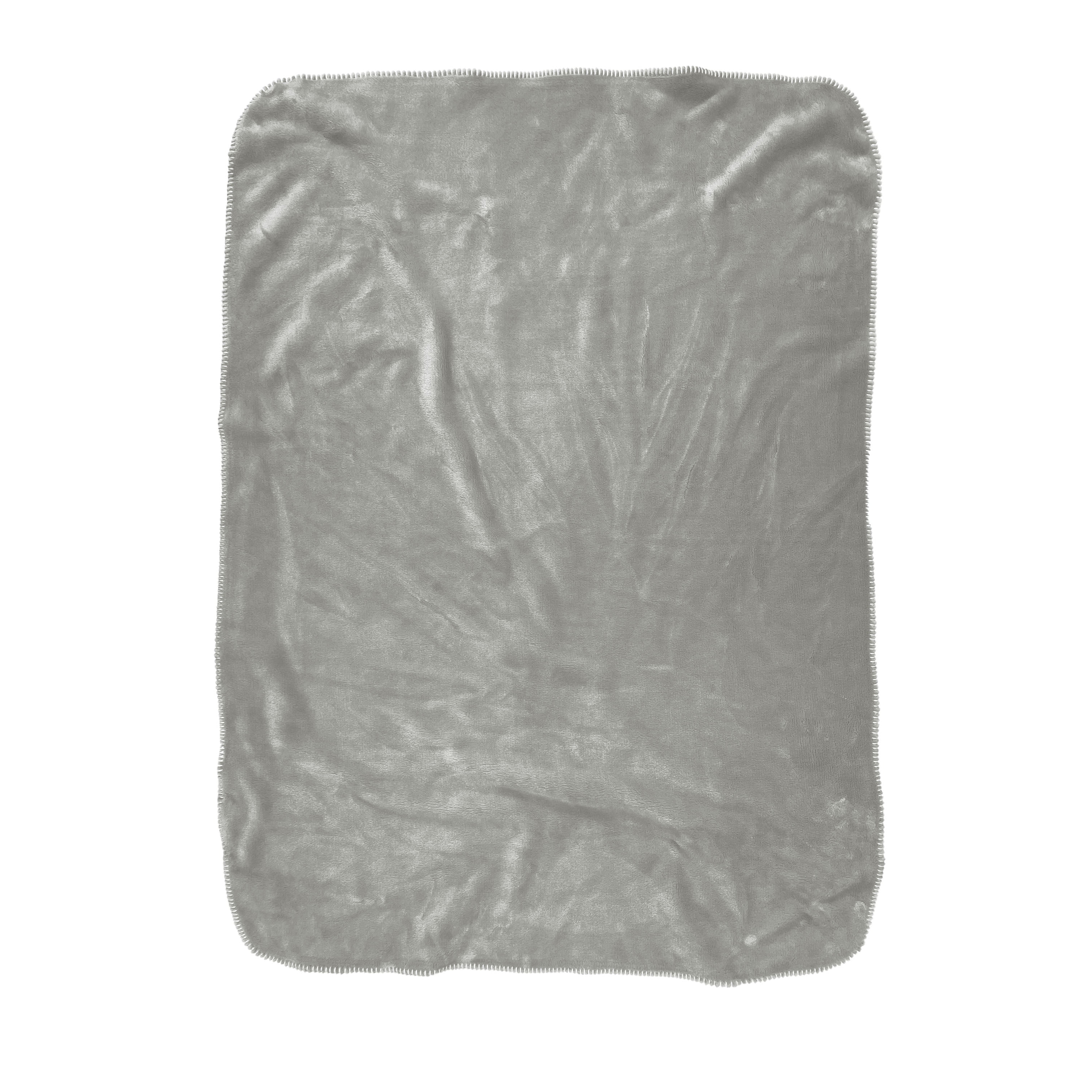 American Blanket Company Luster Loft Whip Stitch Infant Blanket Softest Gray 30in x 40in Unisex