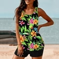 thumbnail image 4 of UPPADA Womens Two Piece Bathing Suit Cute Tankini Swimsuit Modest Tummy Control 2 Piece Flowy Swimwear Comfy Elastic Swimwear Tank Top with Shorts Multicolor Swimsuit for Women,XL, 4 of 7