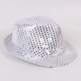 thumbnail image 1 of Gorra de espectáculo de magia para niños adultos, gorra de moda universal con lentejuelas plateadas, gorra de jazz, sombrero de magia de escenario, 1 of 6