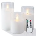 thumbnail image 1 of Velas sin llama Amagic Glass con temporizador remoto, juego de 3, 1 of 7