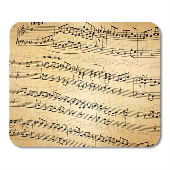 SIDONKU Sheet Music Notes on Stave Abstract Old Paper Background Vintage Mousepad Mouse Pad Mouse Mat 9x10 inch