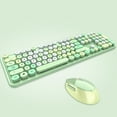 thumbnail image 1 of Graflsoa Sleek Wireless Keyboard and Mouse Set with RGB Backlit, Ergonomic Design for Office and Gaming, Detachable Keycaps, Ultra-Thin Frame, Green Mixed Color, 1 of 6