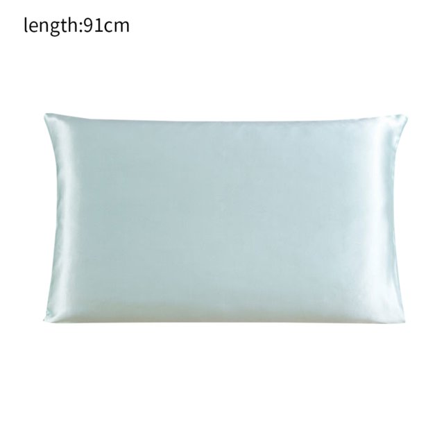 Funda de almohada de seda de morera Funda de almohada transpirable de 2 lados Funda de almohada de color sólido para la piel del cabello, Verde, 51x91cm kenally HA003379-29