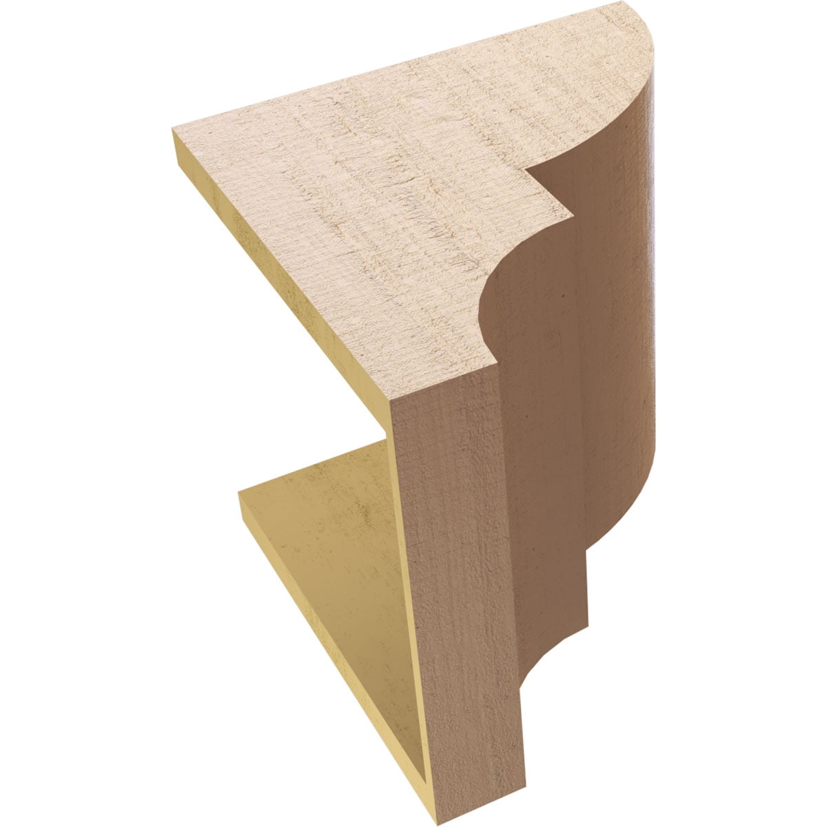 12"W x 12"D x 12"H Wide Ridgewood Rough Cedar Woodgrain TimberThane Corbel, Primed Tan