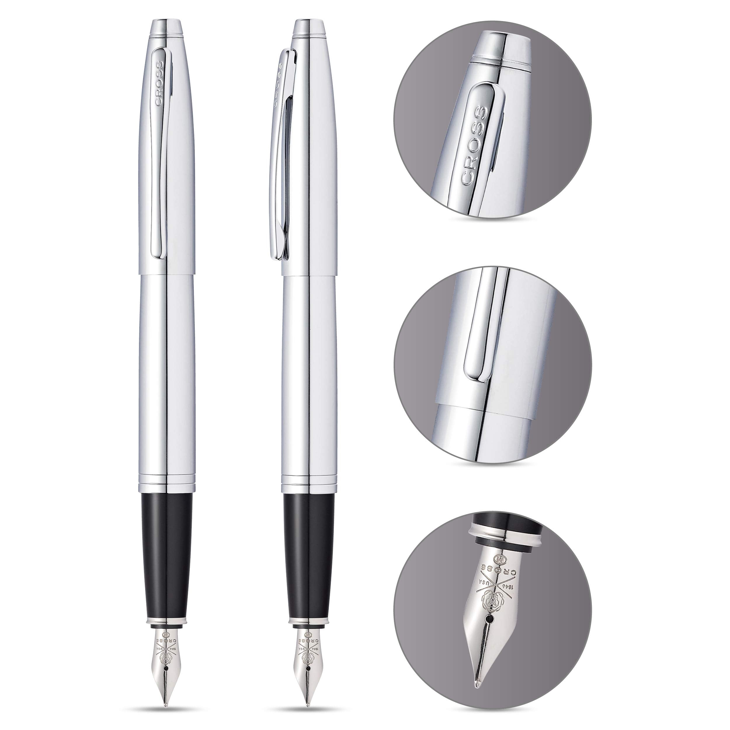 Cross Calais Polished Chrome Medium Nib Fountain Pen