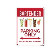 Barkeep Parking, Desk Barman Sign Bar Lover Sign Bar Parking Sign Bar Decor for Home Coffee Wall Decor SIZE: 8 X 12 INCH