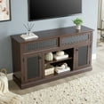 thumbnail image 6 of Dark Cherry Tv And Entertainment Stand, 56.57"w X 15.39"d 31.7"h, Fits 65" Tv, Look, Spacious Storage With Open & Closed Spaces, Sliding Door, Cord Management Accessory Media Console, Design,, 6 of 6
