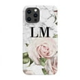 thumbnail image 1 of Personalised White Floral Marble Initials iPhone 15 Pro Case,iPhone 14 Pro Max, 1 of 4