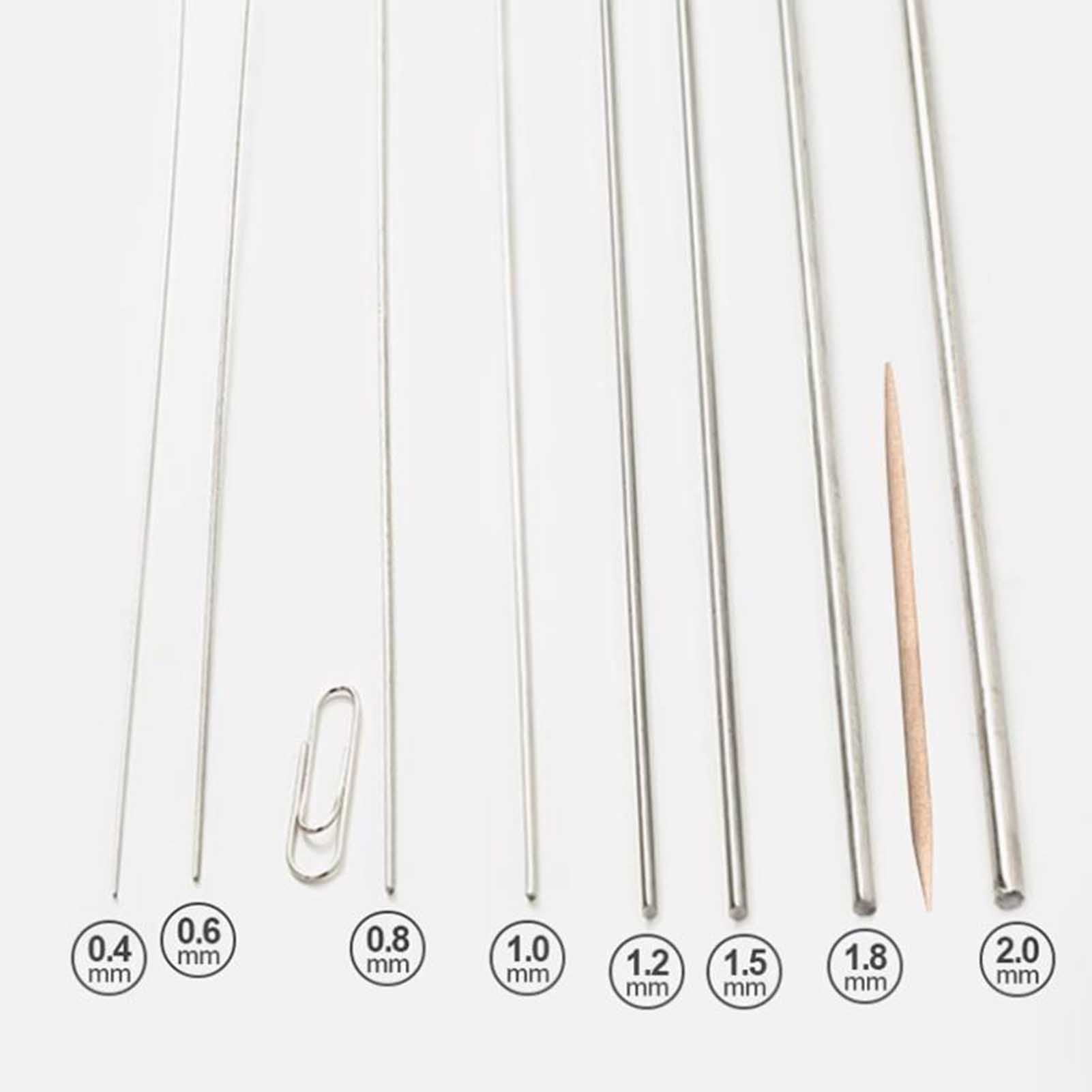 20 Pcs 500mm Stainless Steel Spring Wire, 304 Stainless Steel Hard Steel Wire, 1-2mm for DIY Jewelry Making, Industrial Operations