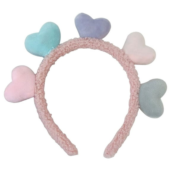 HAKIDZEL 1Set Pink Cloth Heart Headband for Valentines Day Girls Hair Holding and Photo Props