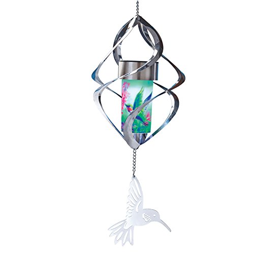 Solar Spiral Wind Spinner Hummingbird
