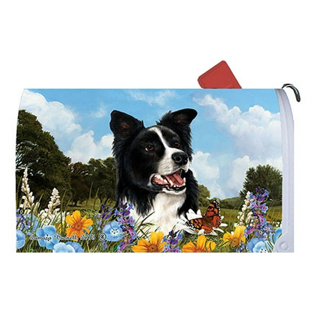 Border Collie Best of Breed Summer Flowers Dog Breed Mail Box Cover