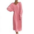 thumbnail image 2 of OSFVNOXV Long Sweater Dress for Women with Hood Fall Trendy Knit Shirt Ribbed Tunic Maxi Dress Sleepwear Lounegwear, 2 of 9