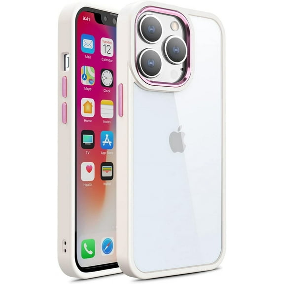 for iPhone Clear Case, Slim Shockproof Protective Phone Cases Compatible with iPhone (White, iPhone14 Plus)