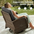 thumbnail image 4 of Unnifurnzi Outdoor Swivel Rocker Patio Chairs-6'' Thick Cushions Outdoor Rocking Chairs Set of 2 with Patio Side Table Patio Table and Chairs for Deck Porch Garden Balcony Poolside-Brown/Gray, 4 of 7
