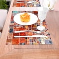 thumbnail image 5 of XMXT 6 Pcs Woven Placemats, Marble Aesthetic Print Stain Resistant Anti-Skid Placemat for Kitchen Table, 12 x 18 inches, 5 of 6