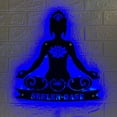 thumbnail image 4 of Craftnamesign Custom Yoga Buddha Lotus Metal Wall Art LED Light, Buddhist Namaste Sign Home Decor, 4 of 5
