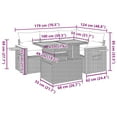 thumbnail image 2 of vidaXL 5 Piece Patio Sofa Set with Cushions Black Poly Rattan Acacia, 2 of 10