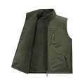 thumbnail image 4 of TFEOQRY Hoodless Vest for Men Double Sided Velvet Workwear Solid Color Thermal Jackets Waistcoat Sleeveless Outwear Olive Green, 4 of 4