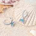 thumbnail image 3 of NARMO Original 925 Sterling Silver Hoop Earrings Sparkling Ocean Tail 5A Zircon for Women Jewelry, 3 of 5