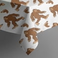 thumbnail image 3 of White Bigfoot and Footprint Pattern Rectangle Tablecloth 60"x102",Waterproof Polyester Rectangle Table Cloth, Wipeable Spillproof Polyester Tablecloth for Dining, Camping, Indoor and Outdoor, 3 of 6