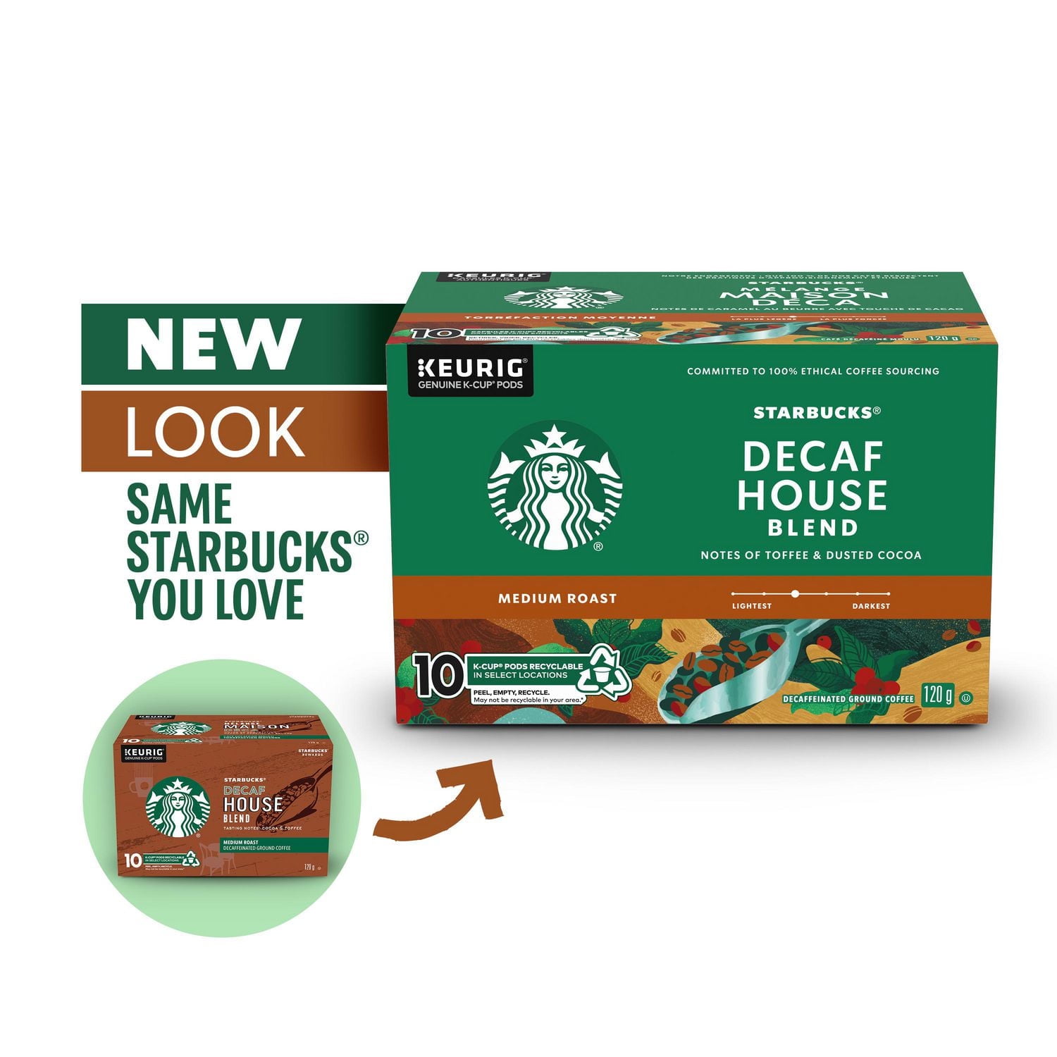 STARBUCKS® Decaf House Blend Medium Roast Ground Coffee K-Cup