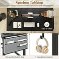 thumbnail image 6 of Costway 4 PCS Rolling Computer Desk Metal Frame PC Laptop Table Wood Top Study Workstation, 6 of 8
