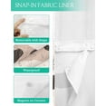 thumbnail image 3 of No Hook Shower Curtains with Snap in Liner, Beige Retro Landscape Waterproof Fabric Shower Curtain, Modern Abstract Bare Trees Double Layers & See-Through Top Window Bathroom Curtains 60''x72'', 3 of 6