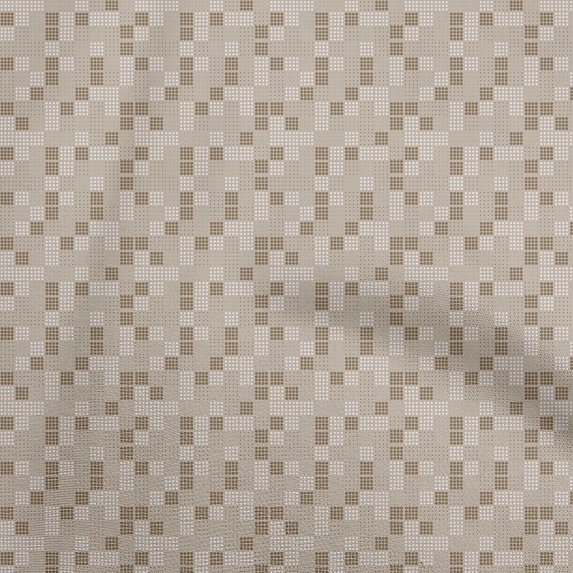 oneOone Silk Tabby Light Brown Fabric Geometric Craft Projects Decor Fabric Printed By The Yard 42 Inch Wide