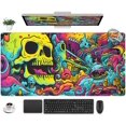 thumbnail image 1 of Alfombrilla de escritorio para gaming DKPXFG Skull 80x40 cm antideslizante XXL, 1 of 6