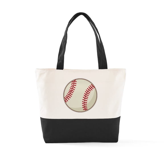 CafePress - Baseball Ball - Two Tone, 100% Cotton, Zipper Tote Bag