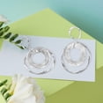 thumbnail image 4 of Pendientes colgantes de moda jinwen para mujer Metal Plata huecos llamativos, 4 of 8