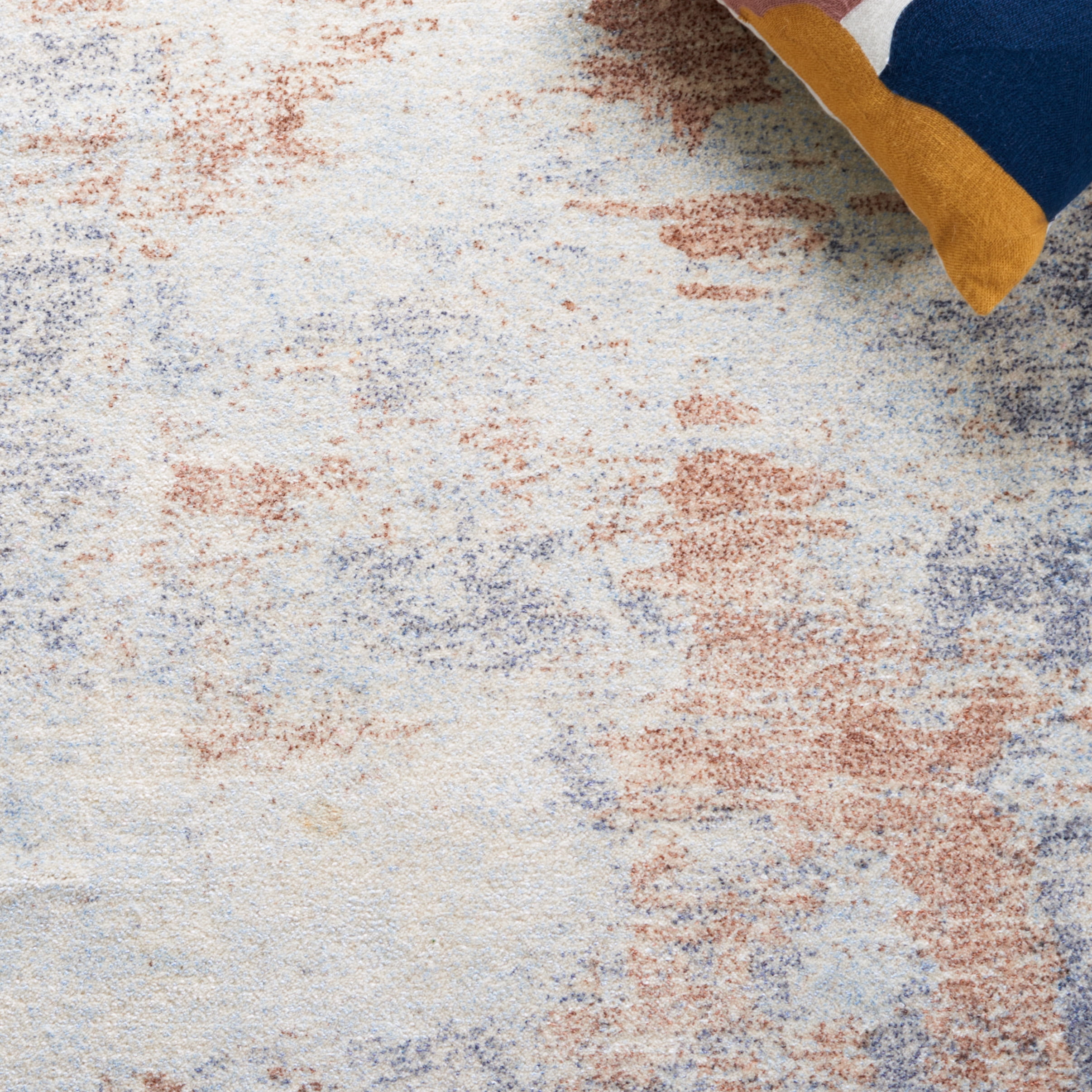 SAFAVIEH Restoration Vintage Janae Abstract Area Rug, Blue/Brown, 3' x 5'