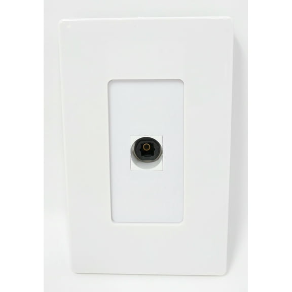RiteAV - 1 Toslink Digital Audio Port Wall Plate Decorative Screwless White