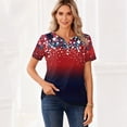 thumbnail image 4 of IYYVV Womens Graphic Tees Star Stripes Graphic And 4Th Of July Henley V Neck 2025 Shirts Button Short Sleeve Summer Shirt Navy S, 4 of 5