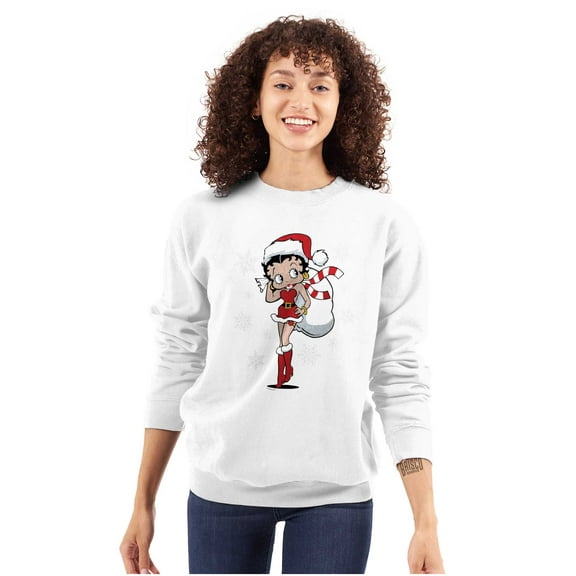Cute Betty Boop Christmas Holiday Women Plus Size Sweatshirt Brisco Brands 2X
