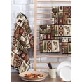 thumbnail image 2 of Country Patch Plaid Kitchen Dish Towels for Drying Dishes Set of 2, Brown Farmhouse Retro Bear Deer Cabin Waffle Weave Microfiber Hand Tea Bathroom Towels Quick Dry & Absorbent Towel 15.7x23.6, 2 of 7