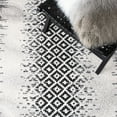 thumbnail image 6 of SAFAVIEH Moroccan Tassel Willard Wavy Striped Shag Area Rug, Ivory/Black, 4'5" x 6'5", 6 of 8