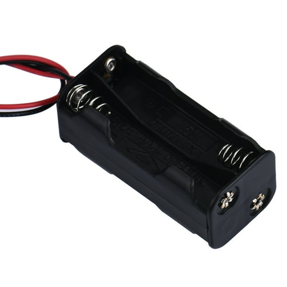 EGNMCR Hot 2-slot 4 x AAA Battery Back To Back Case Box Storage With Wire Leads Storage pack